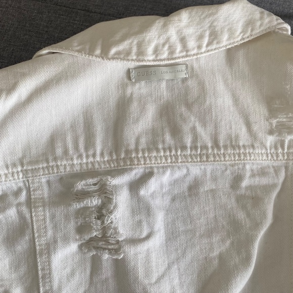 Guess Distressed White Denim Vest - Picture 12 of 12